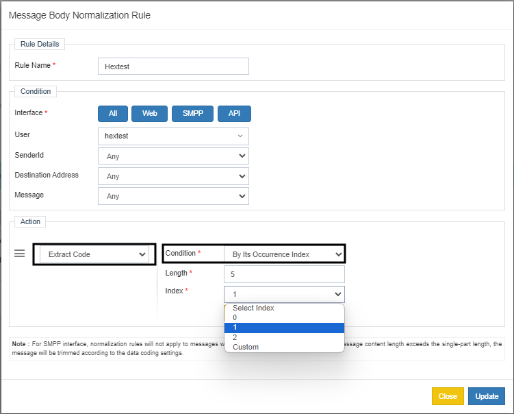 Extract Code - Occurrence Index
