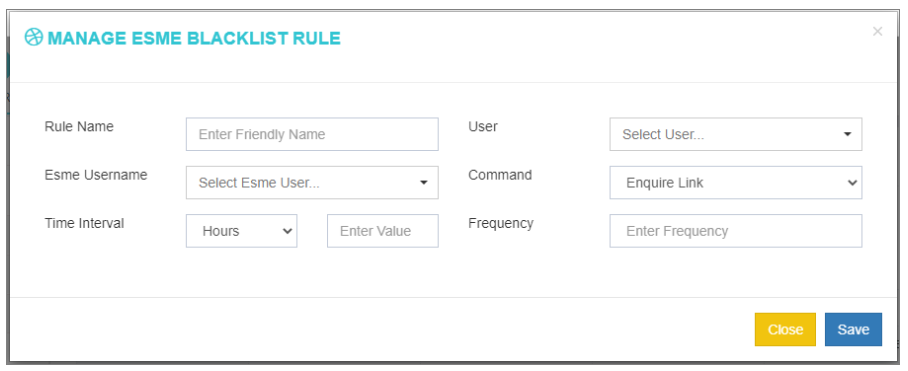 Blacklist Rule Fields