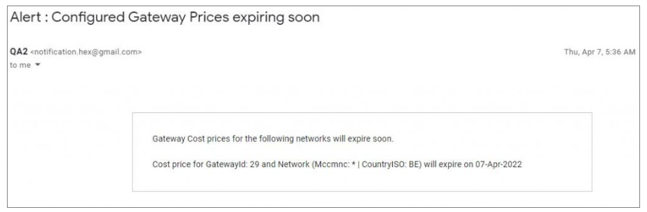 Gateway Price Expiry