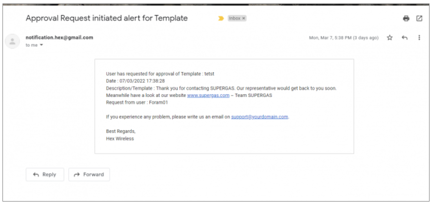 Approval Request Notification 2