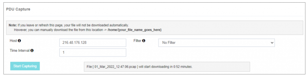 PDU Capture Screenshot