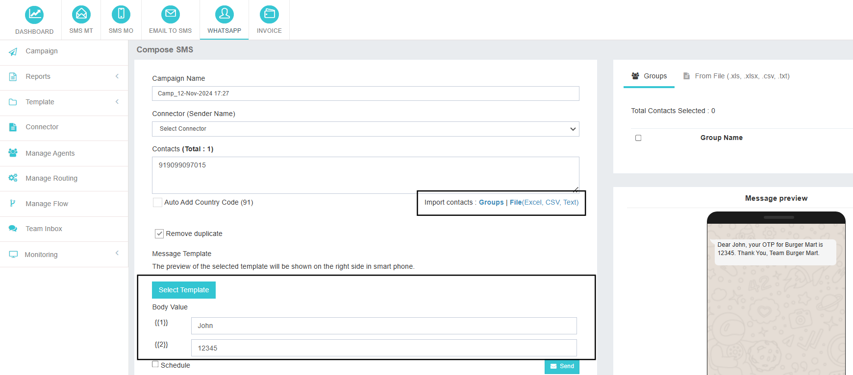 WhatsApp Campaign Creation