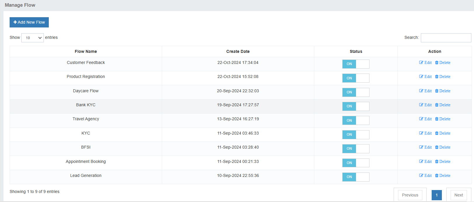 Manage Flow Screenshot 1