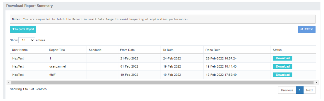 Download Report List